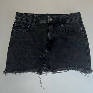 Zara black denim mini skirt